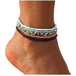 Multicolor African Boho Anklets